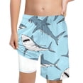 thumbnail image 1 of Hiiyo Maillots de Bain Imprimé Requin pour Petits Garçons avec Doublure de Compression Shorts de Bain, 1 of 4