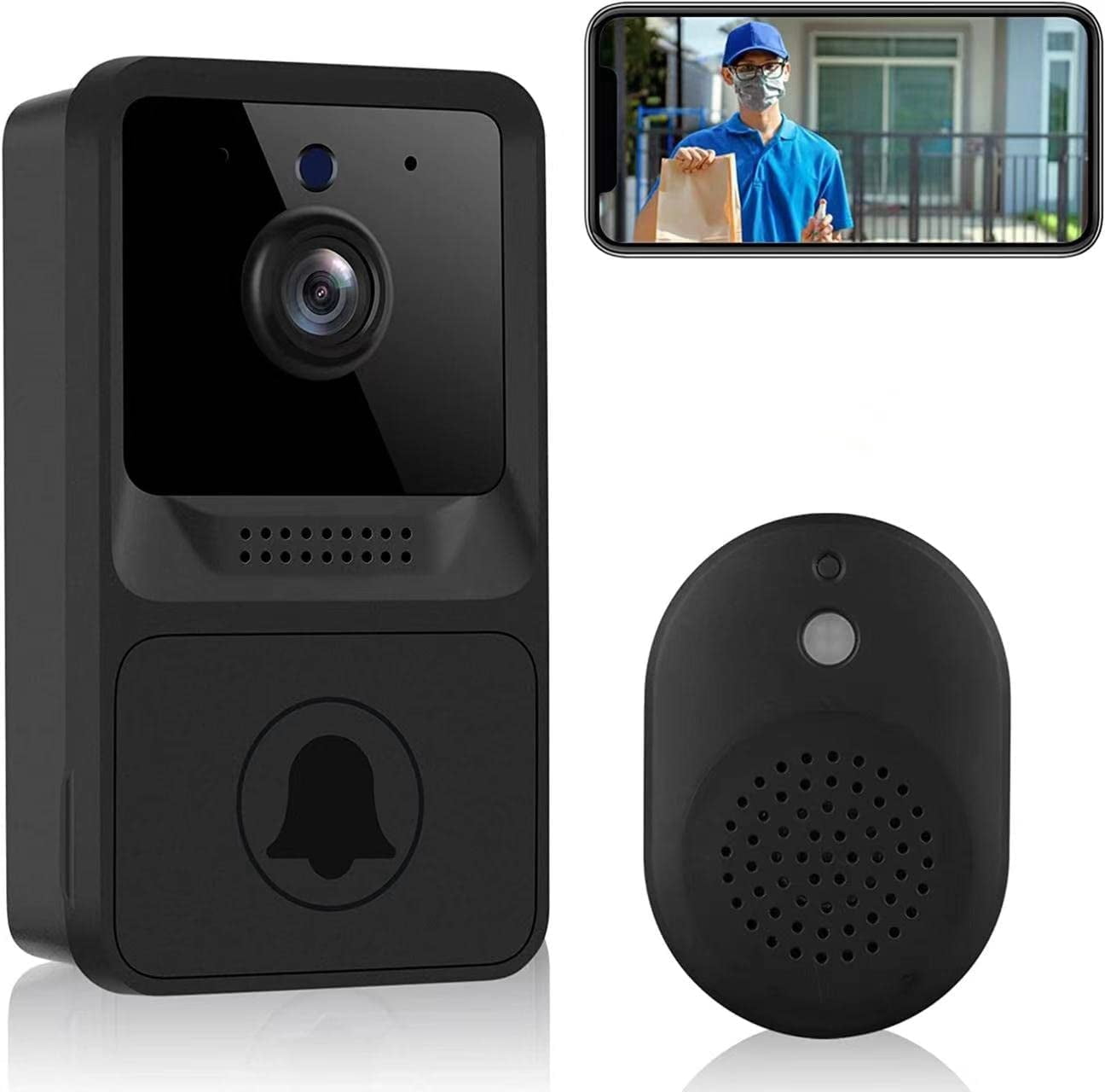 Smart Doorbell Camera Wireless with Chime, WiFi Video Doorbell for Home,Indoor,Outdoor,Surveillance, 2-Way Audio, Night Vision, Cloud Storage, Photo Capture