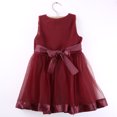 thumbnail image 2 of Kmbangi Robe Princesse en Tulle pour Filles Couleur Unie Col en V Nœud Robe de Soirée, 2 of 7