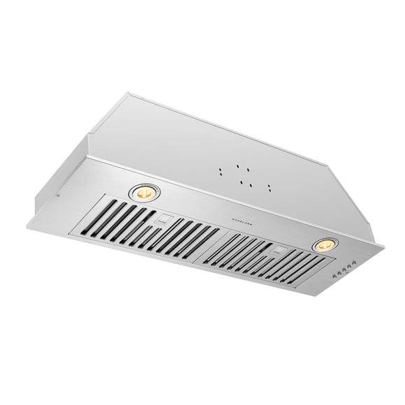 Hauslane Chef Series IN-R100 36 inch Built-In Recessed Stove Range Hood 120 Volts Compact Stainless Steel 3 Speed Kitchen Exhaust Fan with Light Dishwasher-Safe Baffle Filter 6" Duct