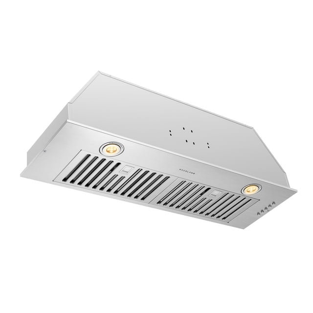 Hauslane Chef Series IN-R100 36 inch Built-In Recessed Stove Range Hood 120 Volts Compact Stainless Steel 3 Speed Kitchen Exhaust Fan with Light Dishwasher-Safe Baffle Filter 6" Duct