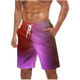 thumbnail image 1 of Cameland Large Size Shorts Men, Gradient Drawstring Elastic Waist Shorts Summer Casual Beach Quick Dry Shorts, 1 of 5