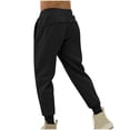 thumbnail image 5 of EGNMCR Men's Lightweight Pants, Cargo Pants Men, Linen Pants Men Men's Drawstring Elastic Waist And Solid Color Pocket Hoodie Binding Leg Pants Tracksuit Pants Men Polyester Pants, 5 of 5