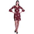 thumbnail image 2 of Moomaya Robe Courte Imprimée pour Femmes, Manches Évasées, Coupe Droite, Robes pour Femmes, Vêtements d'Été Décontractés, 2 of 6