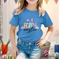 thumbnail image 2 of 4t Fille Tout-Petit Extra Large Enfant Filles Pâques Mignon Graphique Col Rond Manches Courtes T-Shirt Décontracté d'Été, 2 of 4