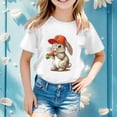 thumbnail image 2 of PMVFHDE Tenue de Pâques Fille T-Shirt Graphique de Pâques / Imprimé Lapin et Oeuf Manches Courtes Col Rond / T-Shirt de Fête en Coton Doux pour Tout-Petit / Tenue Décontractée Printemps Été Blanc,12-13 Ans, 2 of 4