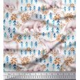 thumbnail image 1 of Soimoi Rayon Fabric Snowflake & Polar Bear Animal Print Fabric by Yard 42 Inch Wide, 1 of 5