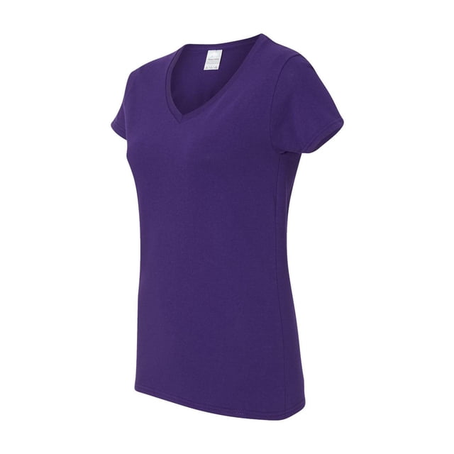 Gildan - T-Shirt à Col en V pour Femmes en Coton Épais