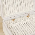 thumbnail image 3 of Woven Woven Picnic Box Plastic Rattan Odorless Retro Woven Storage Box with Ring Shaped Handle for Outdoor, 3 of 6