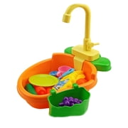 Wweixi Experience Safe And Imaginative Play With Kitchen Play Sink Gift Fun Play Wash Up Kids Kitchen Set Orange