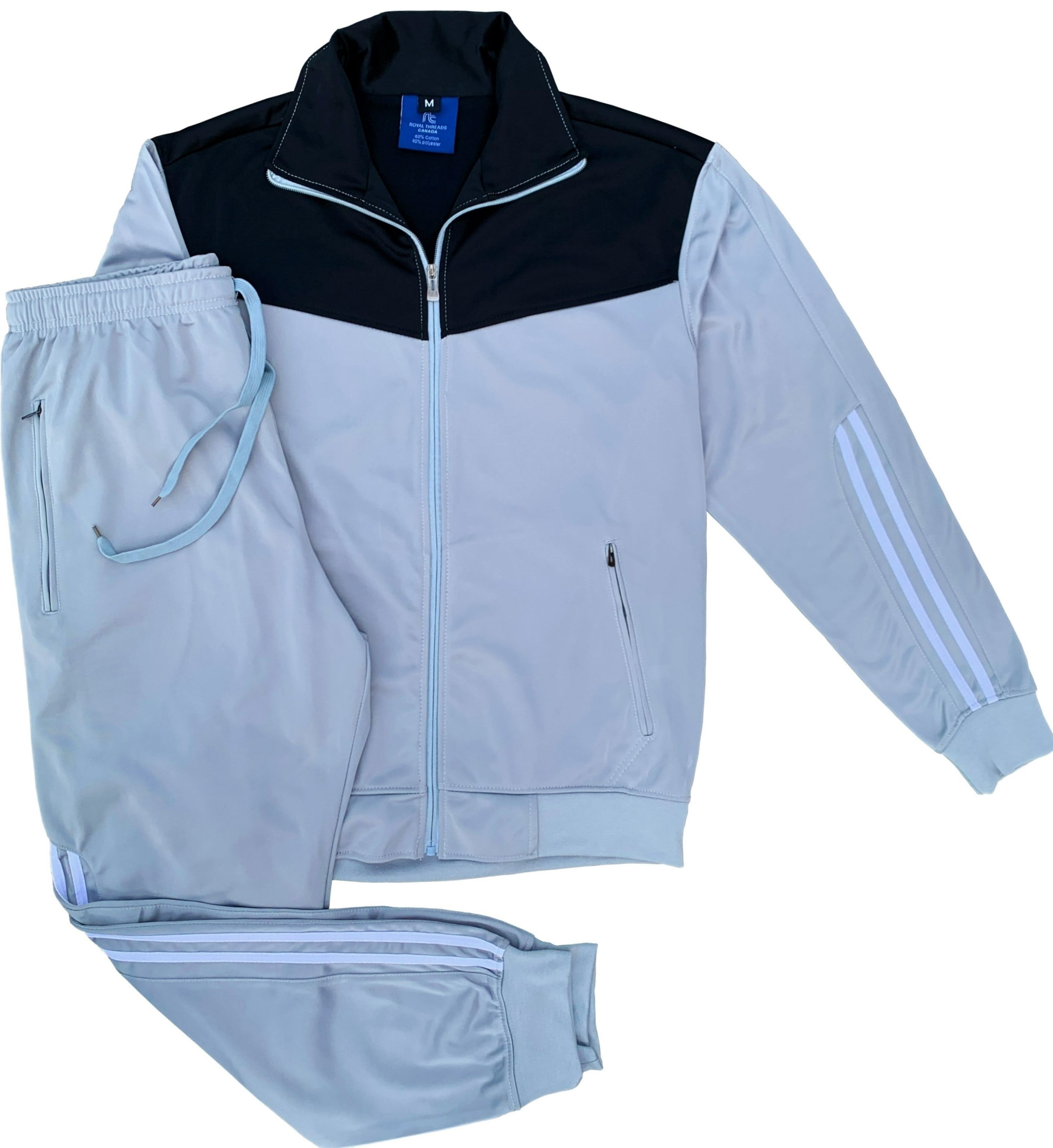 Men Velocity Active Jogging GYM Striped Jogger Top and Bottom Outfit