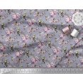 thumbnail image 2 of Soimoi Tissu Poly Georgette Colibri, Feuilles & Roses Imprimés Floraux au Mètre 52 Pouces de Large, 2 of 3