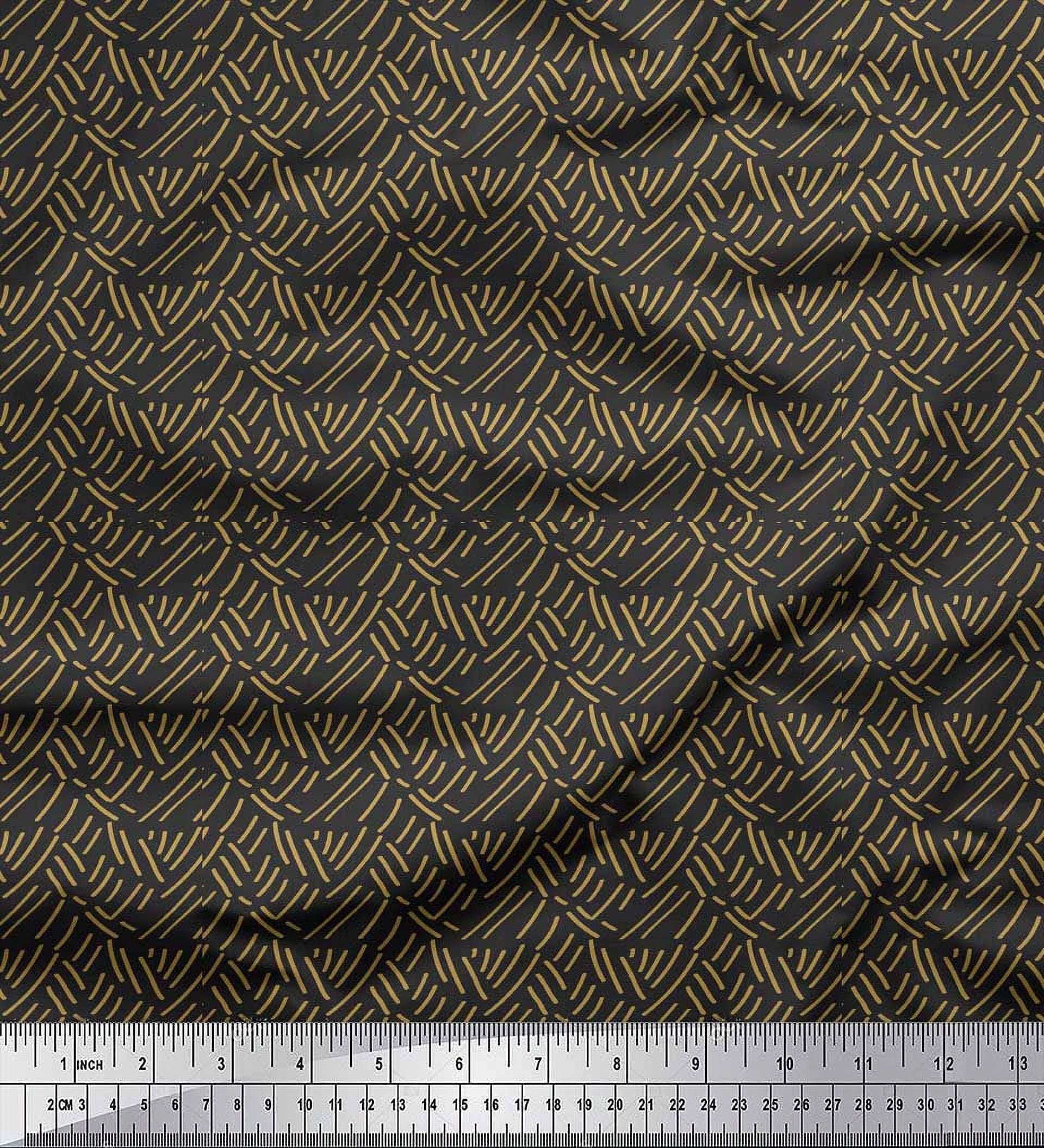 Soimoi Gray Poly Georgette Fabric Brush Stroke Abstract Print Fabric by Yard 42 Inch Wide