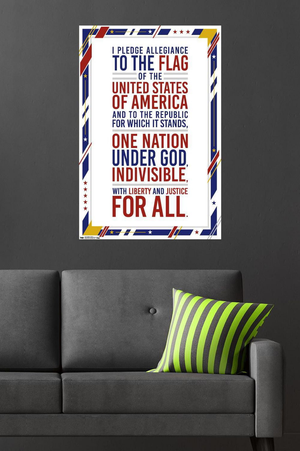 The United States Of America - Pledge Of Allegiance Wall Poster, 22.375" x 34"