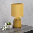 thumbnail image 2 of Simple Designs 10.04" Tall Traditional Ceramic Thimble Base Bedside Table Desk Lamp with Matching Fabric Shade for Home Decor, Nightstand, Bedroom, Living Room, Entryway, Office, Black, 2 of 9