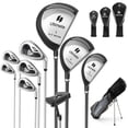 thumbnail image 1 of Costway 9 PCS Men's Complete Golf Club Set Right Handed with 460cc Alloy Driver Irons Gray, 1 of 10