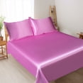thumbnail image 4 of Ohufall Queen Size Sheet Set Ice Silk Bed Sheet 3 Piece Set Summer Cooling Solid Color Bed Sheets, 4 of 4