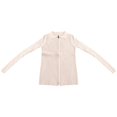 thumbnail image 3 of Women's Double Zip Ribbed Knit Cardigan - Tight-Fitting Crop Top with Collar - Modern Design - Soft Textured Fabric - One Size Fits Most, 3 of 3