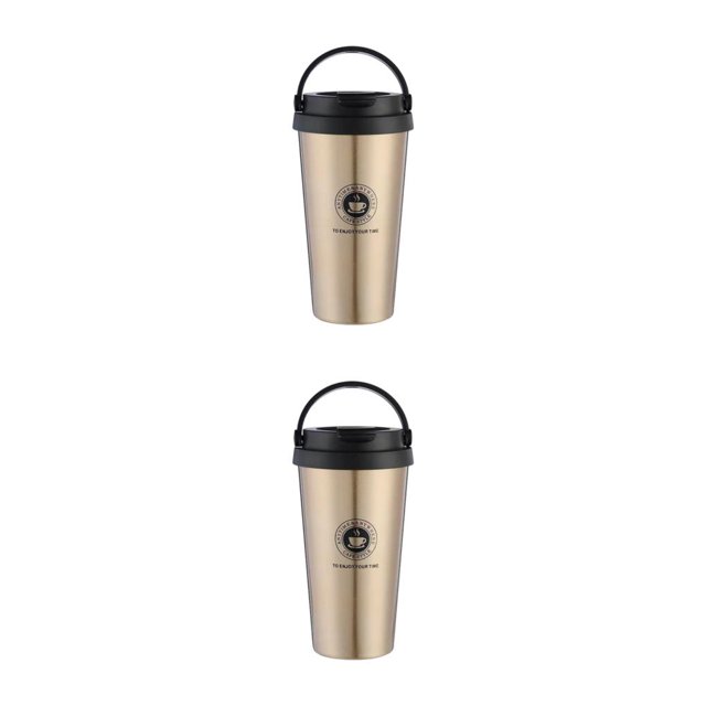 kurtrusly Gobelet Thermique Réutilisable Choix Écoresponsable pour un Meilleur Demain Pratique Or 500ml 2Ensemble