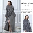 thumbnail image 3 of Womens Long Robe Soft Fleece Fluffy Plush Bathrobe Ladies Winter Warm Housecoat, 3 of 6