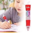 thumbnail image 4 of WHEANG Four Color Ballpoint Pen Cute Cute Head Color Click Pen Student Prize 0.2ml, 4 of 5