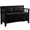 thumbnail image 1 of Elio Black Padded Bench, 1 of 9
