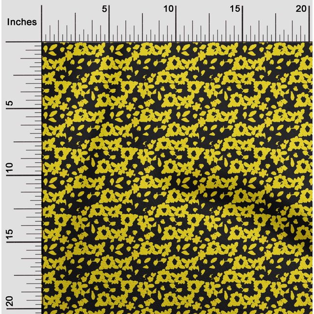oneOone Georgette Viscose Yellow Fabric Florals Sewing Craft Projects Fabric Prints By Yard 42 Inch Wide
