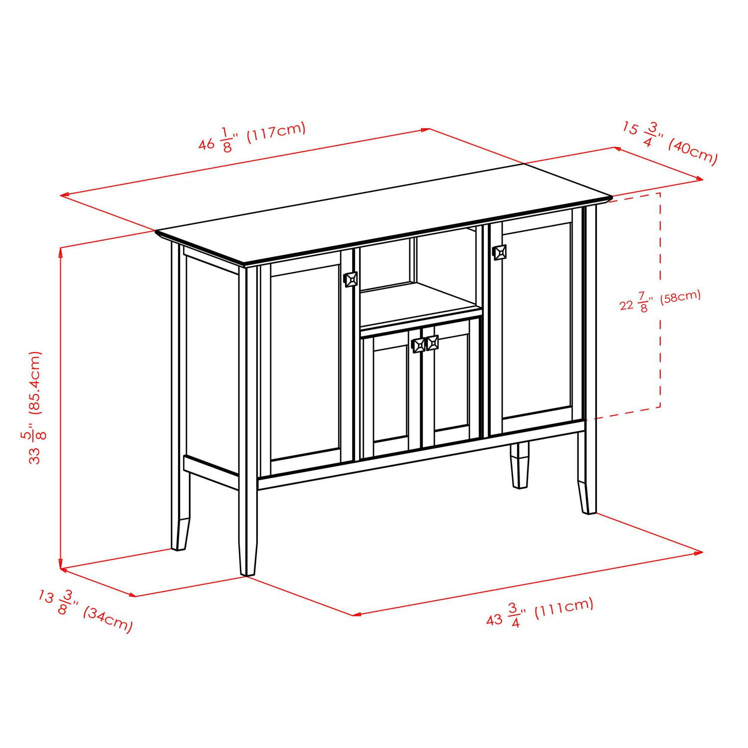 Winsome Melba buffet armoire en fini cafe