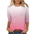 thumbnail image 1 of Hauts à Manches 3/4 pour Femmes Mode pour Femmes T-Shirt Ample Imprimé Blouse à Manches 3/4 Col Rond Hauts Décontractés T-Shirts en Coton Femmes T-Shirts pour Femmes Mode T-Shirts à Manches 3/4 pour Femmes, 1 of 5