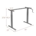thumbnail image 2 of Gymax Cadre de Bureau à Manivelle Assis-Debout, Hauteur Réglable, Base Debout, Gris, 2 of 10