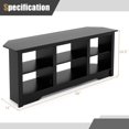 thumbnail image 3 of Costway Meuble TV 58 Pouces avec 6 Étagères de Rangement Ouvertes pour Cheminée de 18 Pouces (Non Inclus) Noir, 3 of 10
