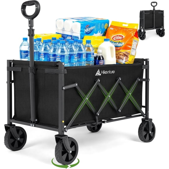 Wagon Cart Foldable Heavy Duty 220 lbs Compact Folding Utility Wagon for Camping Shopping