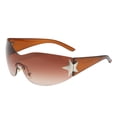 thumbnail image 1 of Glasses Cyclist Rimless Sunglasses Frameless Shades For Outdoor Activities Lightweight Aluminum Foldable Wraparound VisionEnhancing Eyewear, 1 of 3