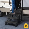 thumbnail image 4 of Kojooin RV Steps, RV Stairs with Handrail & Anti-Slip Panel, 660lb Capacity Hot Tub Steps, Portable Trailer Ladder for Mobile Home, Outdoor, Camping, Travel, Porch, SPA, Pool, 4 of 6