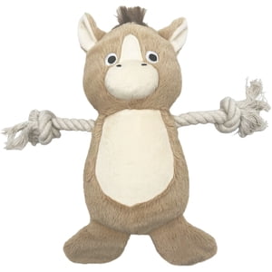 GiGwi 12" Squeaker with Rope Cozy Horse Dog Toy