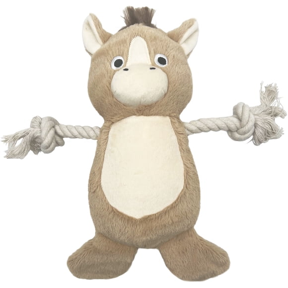 GiGwi 12" Squeaker avec corde Cozy Horse Dog Toy