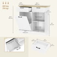 thumbnail image 3 of HOMCOM Tilt Out Trash Cabinet, Kitchen Island with 2 Drawers, White, 3 of 10