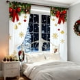 thumbnail image 3 of Rideaux Imprimés pour les Fêtes, 2 Pcs, Rideaux Plats 2D Imprimés Rouges avec Flocons de Neige et Motifs, Convenant à la Chambre et au Salon, Ensemble de Longs Rideaux de Douche, Rideau de Douche en Polyester, 2 Panneaux, 84, 3 of 3