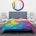 thumbnail image 2 of Designart Ensemble de Literie Moderne et Contemporain 'Rainbow 3D Triangle Geometry' - Housse de Couette et Impostes, 2 of 4