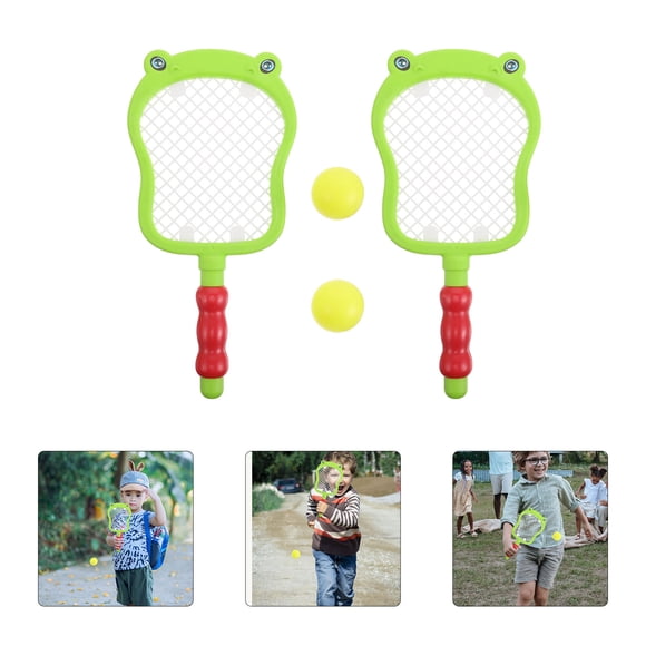 Greenadscape 1 Set Plastic Tennis Racket Set sports Equipment for Family Bonding Safe Materials Professional Style