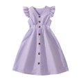 thumbnail image 1 of Économies d'Été! WRKEKC Robes d'Été pour Filles, Robe Décontractée pour Filles, Robe d'Été à Manches Courtes pour Filles, Robe de Princesse Mignonne, Col Rond, Jupe à Nœud Princesse 9 Ans, 1 of 7