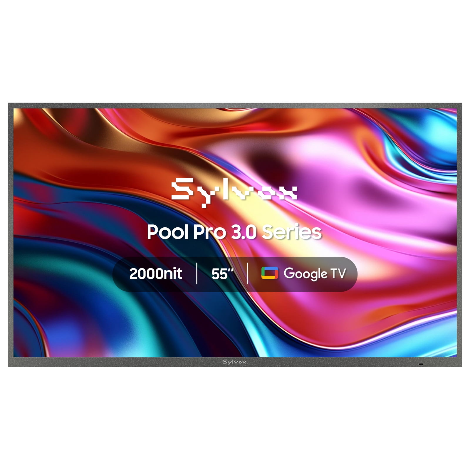 Téléviseur extérieur SYLVOX de 55", TV étanche IP56, 4K 2000nits plein soleil, Dobly Atmos, Google Assistant (Pool Pro 3.0)