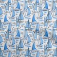 thumbnail image 1 of oneOone Georgette Viscose Medium Blue Fabric Beach Boat Craft Projects Decor Fabric Printed By The Yard 42 Inch Wide, 1 of 4