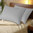 thumbnail image 4 of Hotel Grade Down Core Pillow for Back Stomach Sleepers, Soft Supportive Bed Pillow with Quilted Design, Medium Support Neck Pressure Relief Pillow in White Gray Green Orange Pink Khaki, 4 of 6