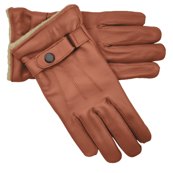 Women’s Genuine Sheep Leather Gloves – Winter Warm Fleece Lined Gloves – Stylish Driving Gloves for Cold Weather-Size Large-Touchscreen -by North Gloves