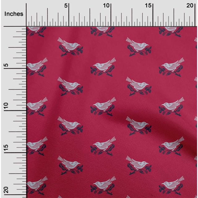 oneOone Cotton Flex Fabric Branch & Bird Block Decor Fabric Printed BTY 40 Inch Wide