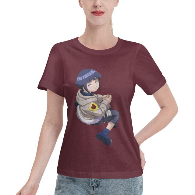 T-Shirt Basique à Manches Courtes pour Femmes Naruto Hinata