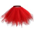 thumbnail image 1 of Ersazi Robes d'Été pour Femmes en Liquidation Femmes Rétro Jupe-Culotte Bouffante Jupe en Fil Danse Demi-Jupe Rouge 3TG, 1 of 2