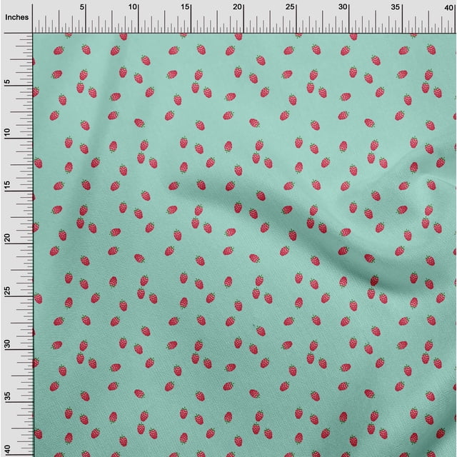 oneOone Popeline de Coton Tissu Imprimé Framboise Fruit BTY 42 Pouces de Large
