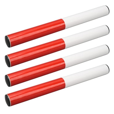 4 Pcs Relais Bâton de Course pour Enfants en PVC Bâton Rouge et Blanc Relais Bâton d'Athlétisme